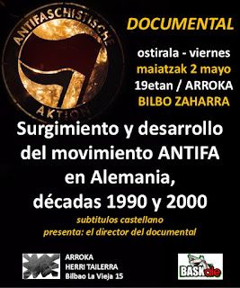 Proyección de las peliculas “Antifa” y Rise up” en Bilbo